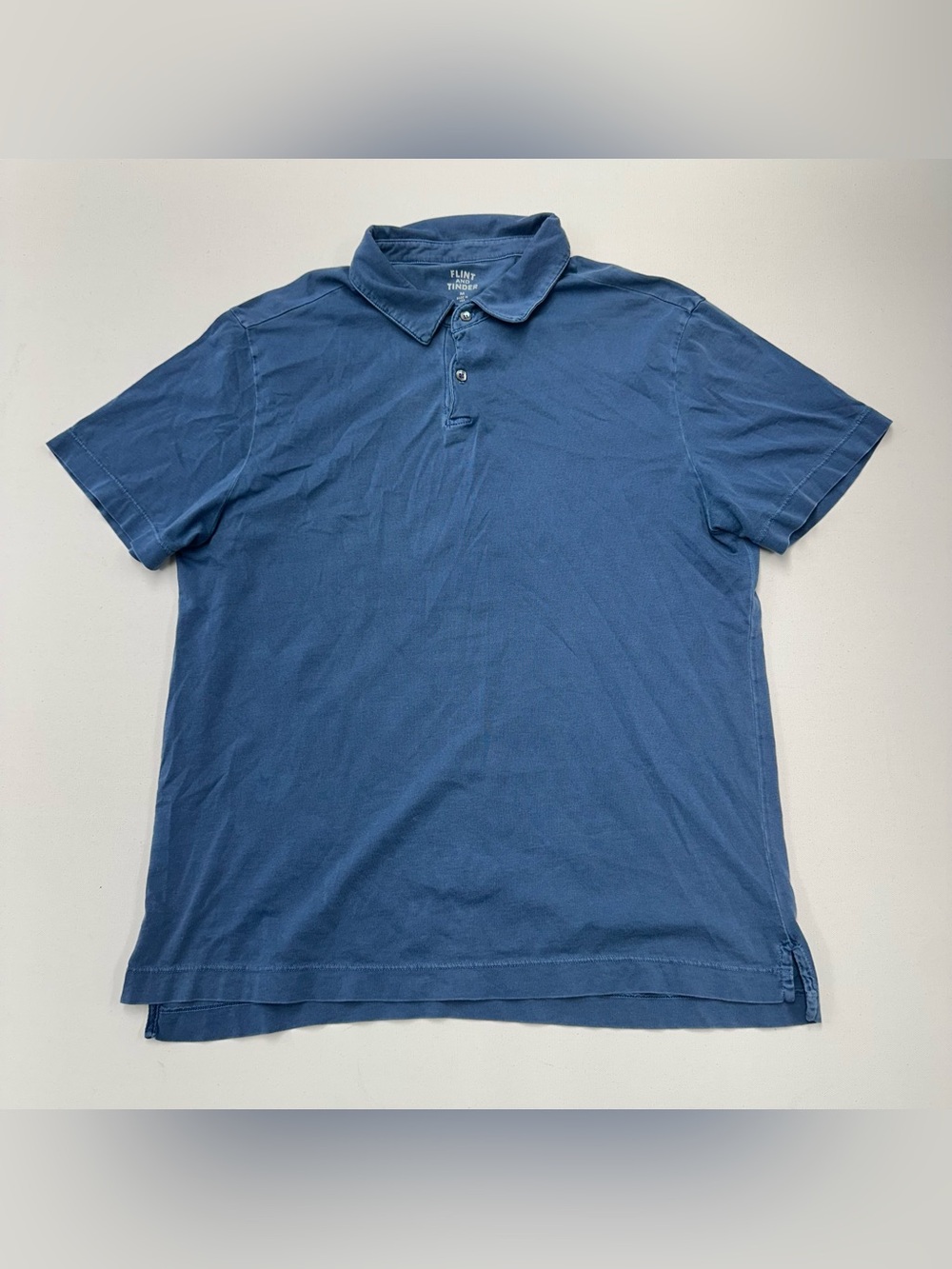 Flint And Tinder Polo Shirt Mens Medium Blue Supima Cotton Made USA Casual
